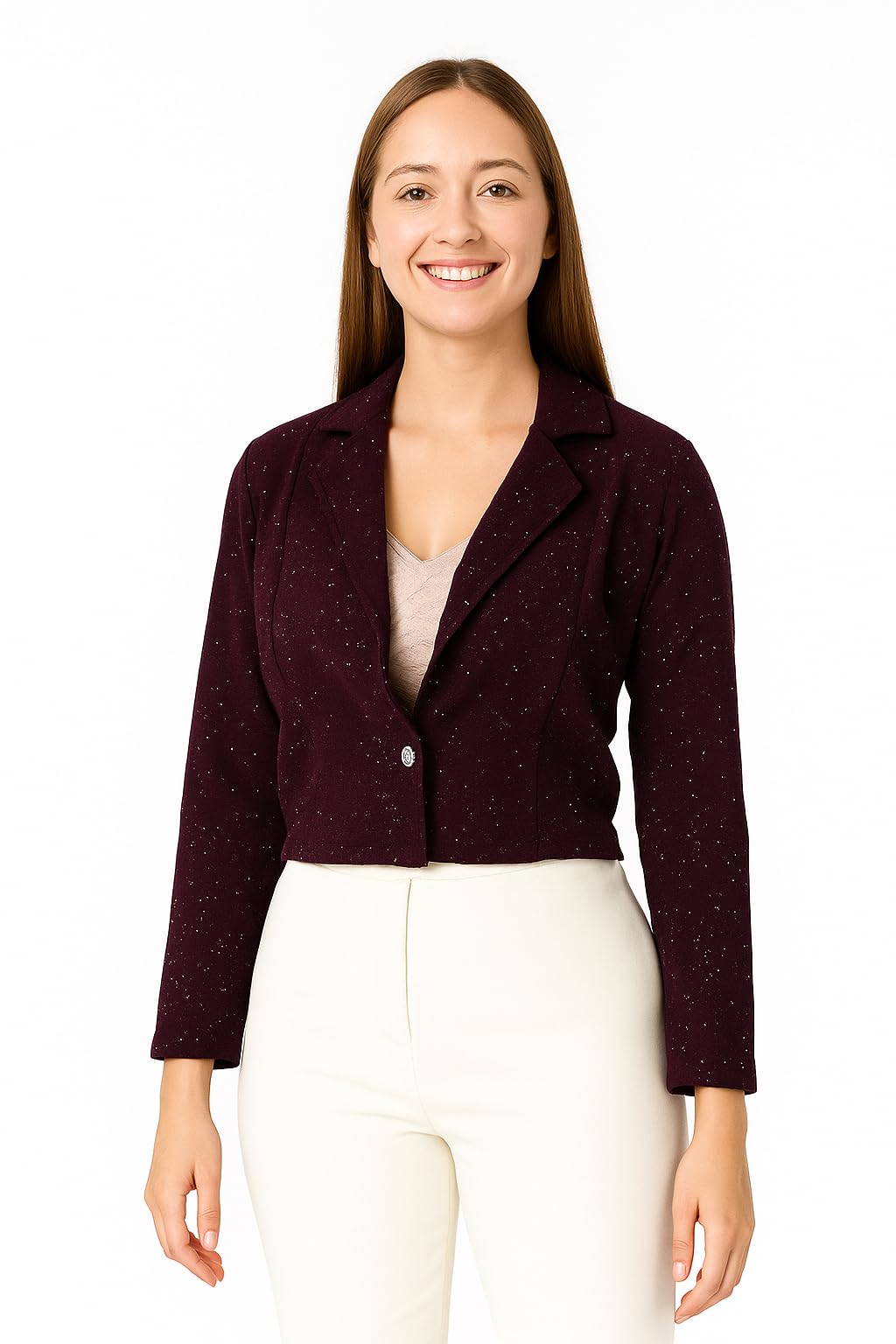 iuga Women's Cropped Blazer Shrug-picture-29