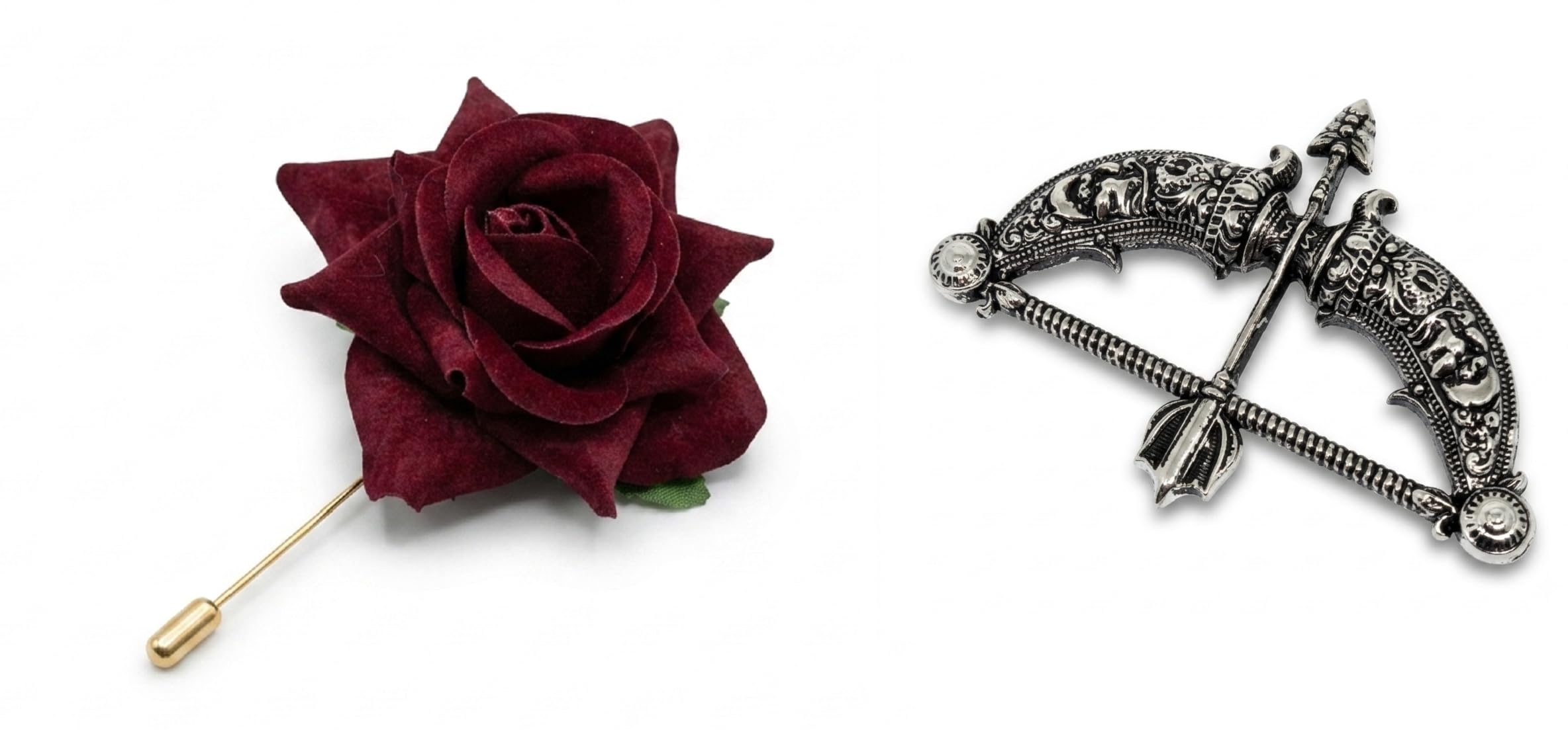 fashmade “where fashion is made” FashMade Pack of 2 Men's Suit Brooch Set with Velvet Flower Lapel Pin & ABS Metal Brooch for Blazer, Sherwani, Tuxedo, Wedding Accessories-picture-46