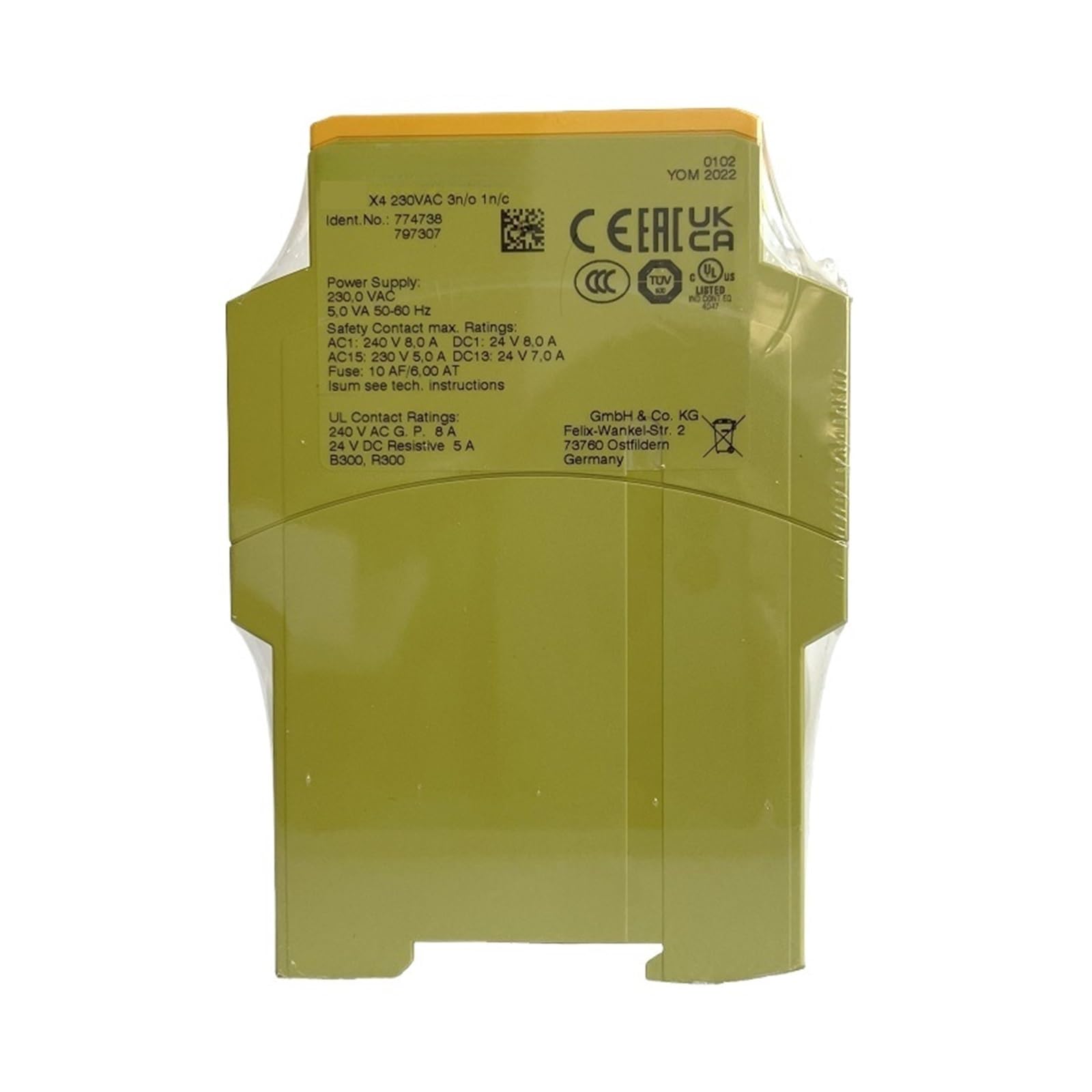 ZVQYSGIW X4 230VAC 3n/o In/c 774738 Relay Module