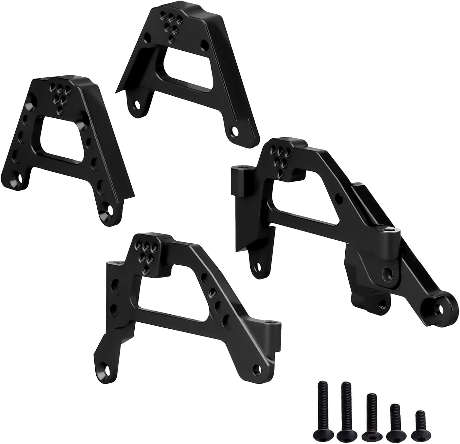 Hobbypark Aluminum Shock Tower Shock Hoops Bracket Mount Suspension Bracket (Front & Rear) with Panhard Mount for Axial SCX10 III AXI03007 1/10 RC Crawler Car (Red)