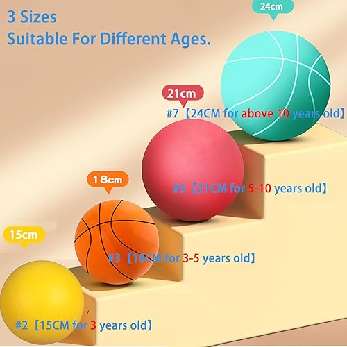 Miniatura 7 de Pelota de entrenamiento de baloncesto de esponja silenciosa, sin revestimiento, pelota de alta densidad, suave, flexible, ligera, fácil de agarrar,