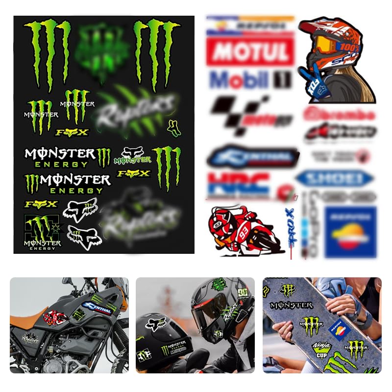2 Pièces Autocollant Griffe de Monstre Deux Autocollants Voiture Beaux et Beaux Autocollants Casque Moto Autocollant Moto Autocollants Moto Adaptés aux...