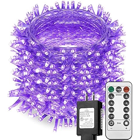Solhice 80ft Black Light String Lights for Glow Party, 300 LEDs Blacklights Christmas Fairy Lights with Remote Plug in for Bedroom Birthday Party Indoor Décor Cover