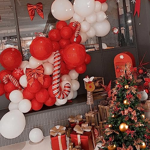 Image of 100pcs Red and White Balloons 12 Inch Thickened Latex Red White Balloons for Mother's Day Decoration Valentine's Day Birthday Wedding Mother's Day Christmas Party Decorations