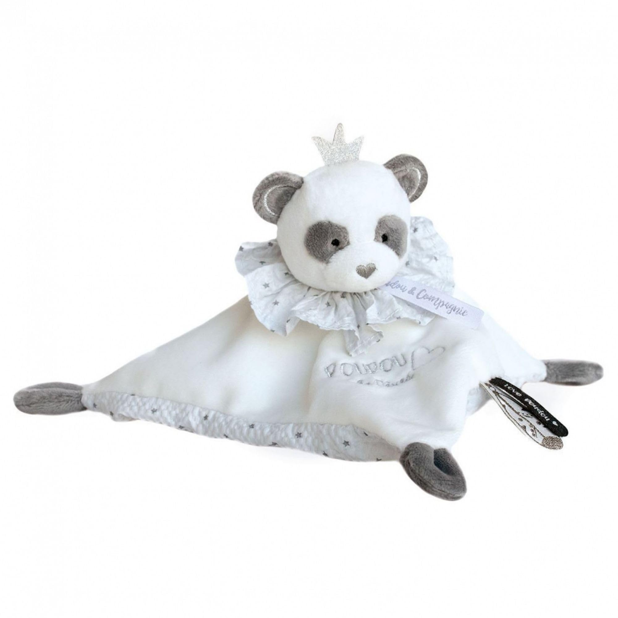 Doudou plat Panda Attrape-rêve Doudou et Compagnie 20 cm Gris