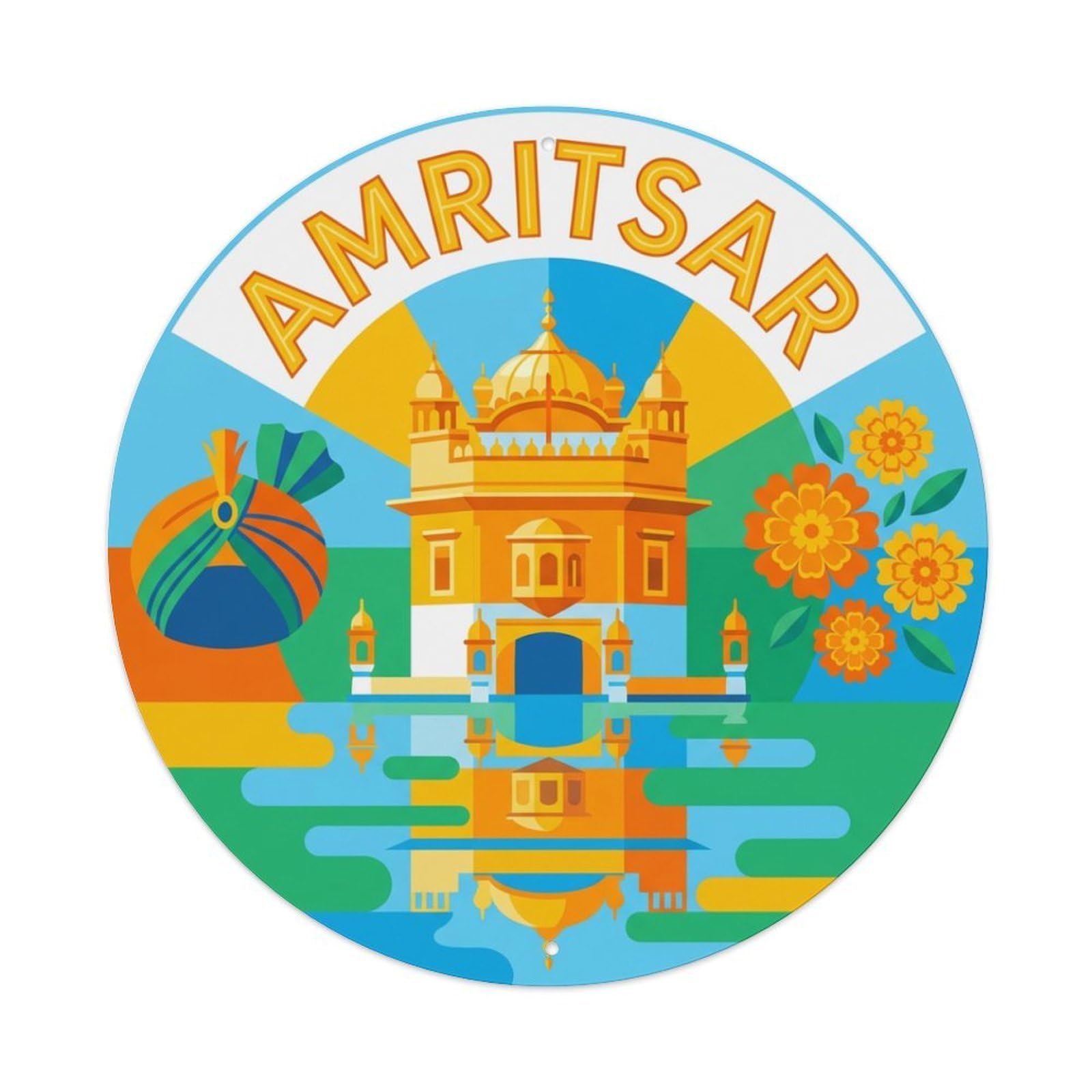 Retro Travel India Amritsar Metal Tin Sign