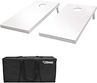 GoSports 4x2 ft Regulation Wooden Cornhole Boards Set White Finish - Carrying Case, Customizable for Tailgates & Parties