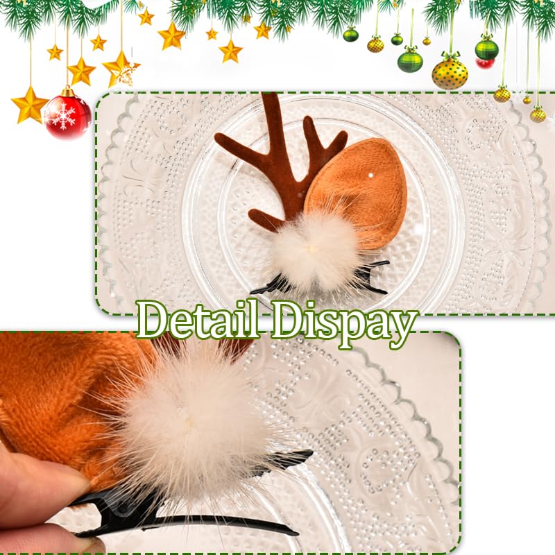 Pinzas de Pelo con Astas de Reno para Navidad miniatura 6