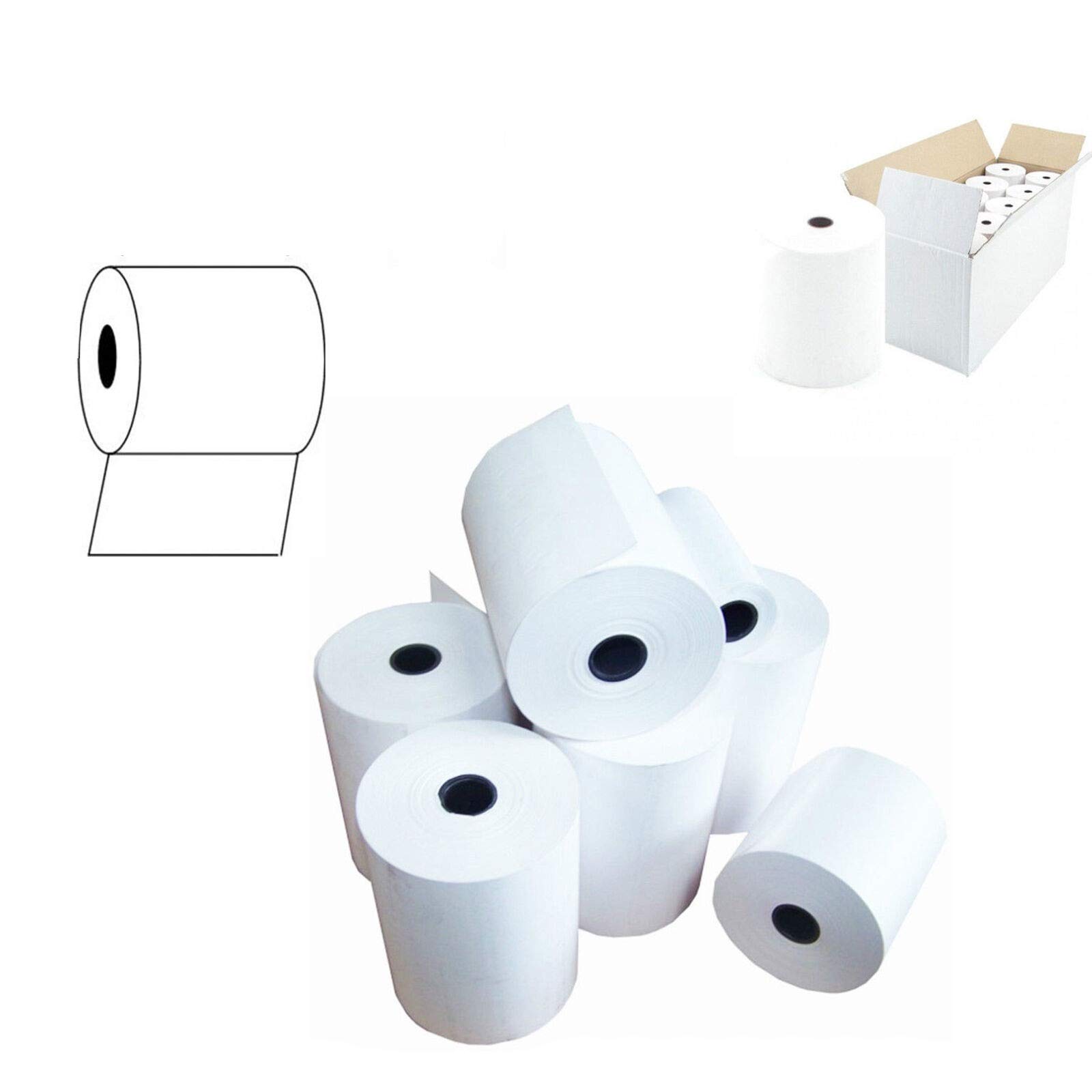 80mm x 80mm 80x80mm Thermal Paper Cash Register Till Printer Receipt Rolls (100)
