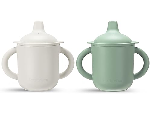 Miniatura 9 de Leeleelon Vasos de silicona para bebé, taza de entrenamiento 100% a prueba de fugas para niños pequeños con asas, taza para sorber de boquilla suave