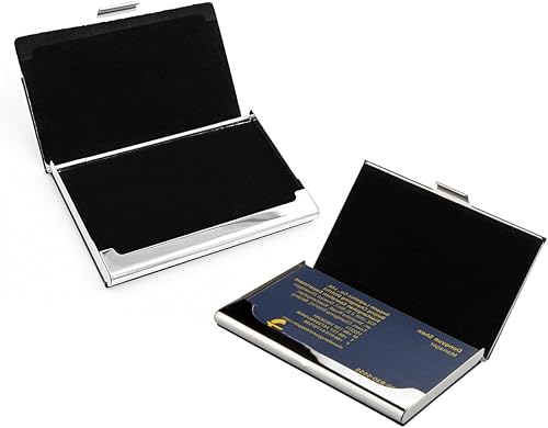 Miniatura 3 de Personalizado piel tarjeta de negocios Caso Titular de la tarjeta de crédito de acero inoxidable grabado gratuito)