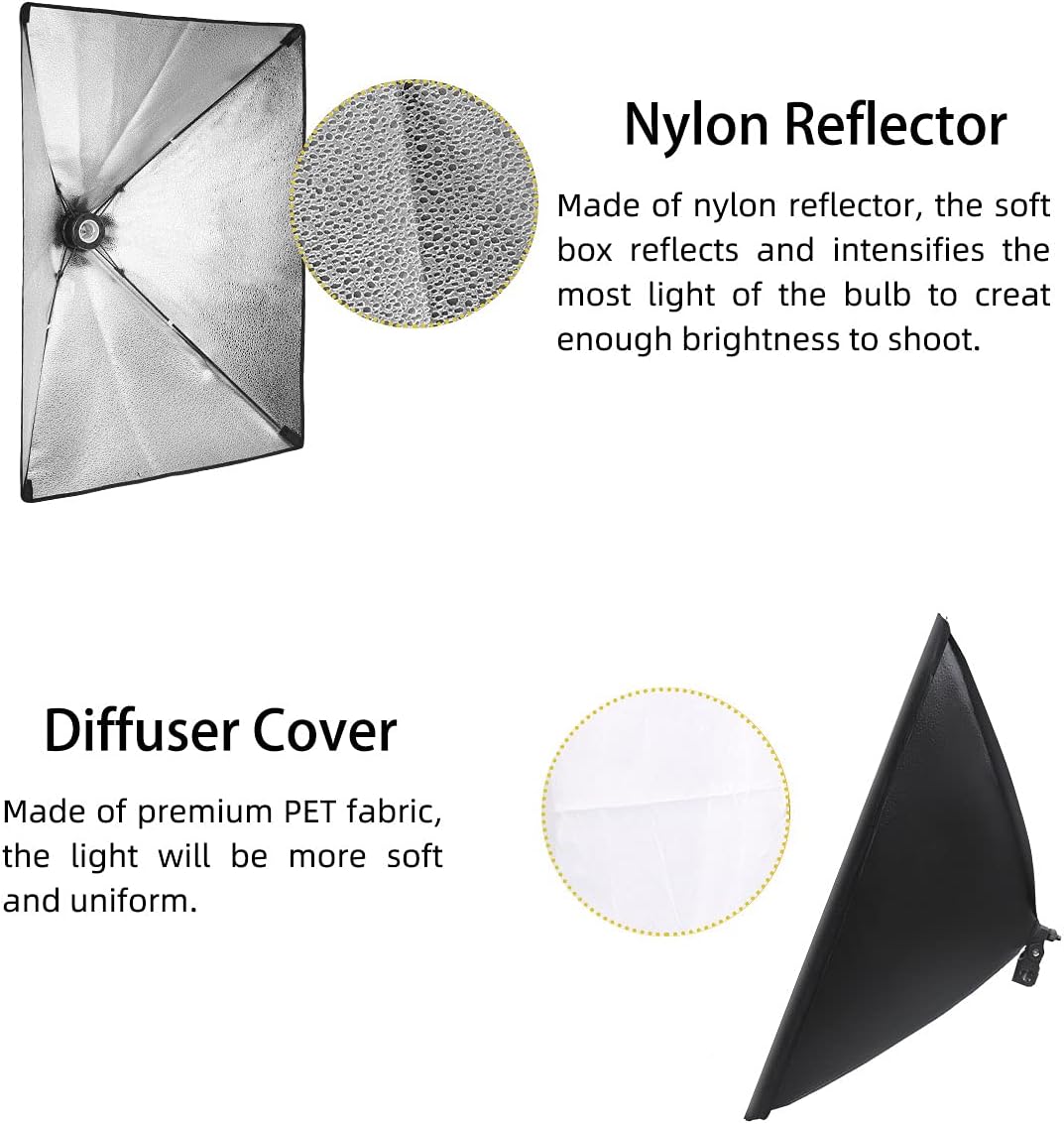 One-Day Sale: Up to 60% Off Softbox Lighting Kit Photography Studio Continuous Lighting Equipment 20x 27 inch & E27 150W Bulbs 5500K Photo Equipment for Model Portraits Advertising Video Shooting Photography 🛒 Flash Sale Softbox Lighting Kit Photography Studio Continuous Lighting Equipment 20x 27 inch & E27 150W Bulbs 5500K Photo Equipment for Model Portraits Advertising Video Shooting Photography