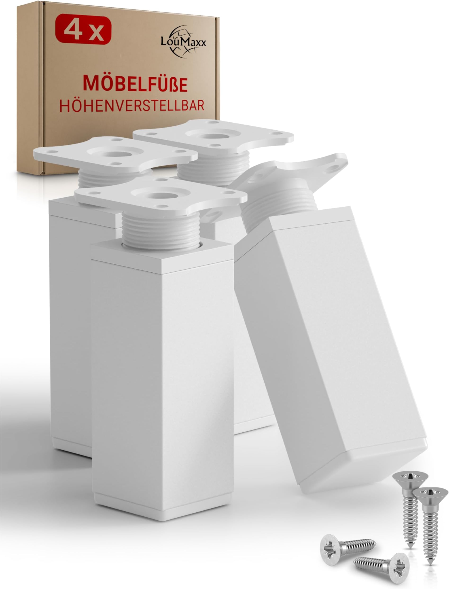 4x Sossai Möbelfüße Schwarz - Höhenverstellbar Für Schränke & Kommoden