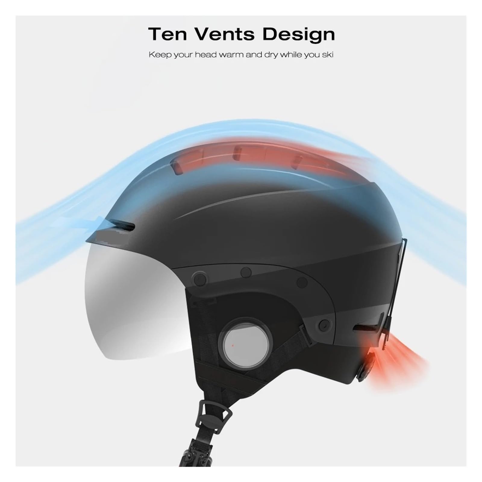 Casque De Ski Bluetooth Imperméable À l'eau for Hommes Et Femmes, Sécurité De Patinage, Skateboard, Équipement De Ski for Enfants Largement Applicable