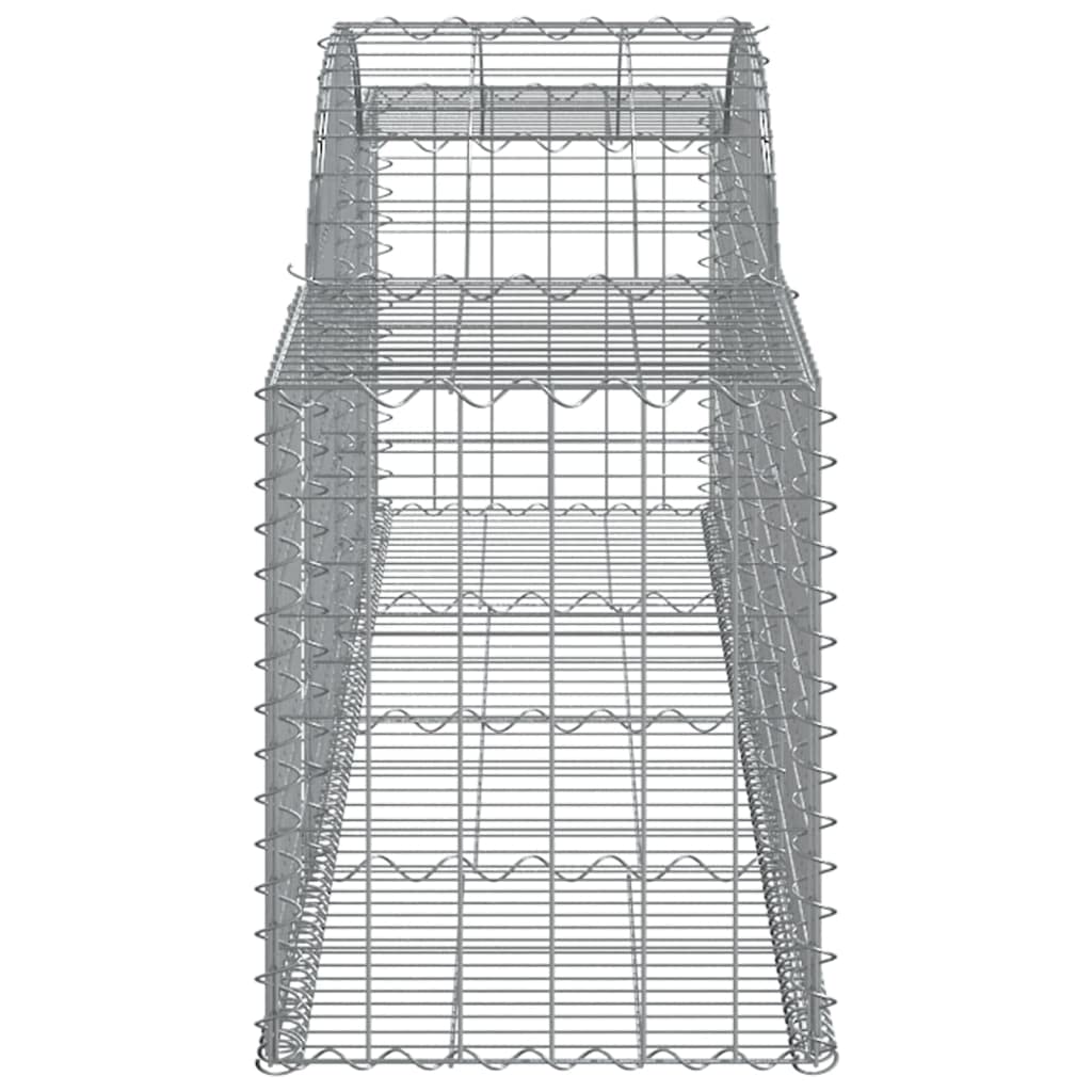 Cestas de gaviones con arco alto, 2 unidades, 300 x 50 x 60/80 cm, hierro galvanizado, para barrera de jardín y protección visual, decoración de pared de gaviones estable