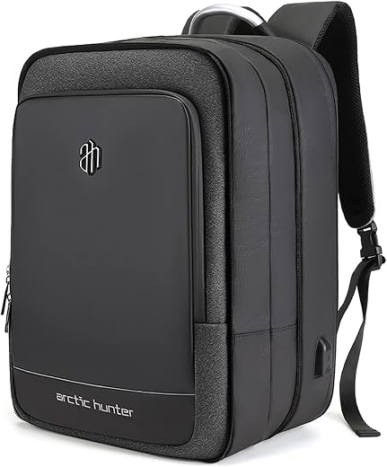 Arctic Hunter Travel Backpack 180° Opening Clothing Pocket 17-inch Laptop Compartment 41L Expandable Design 3 in 1 Convert...