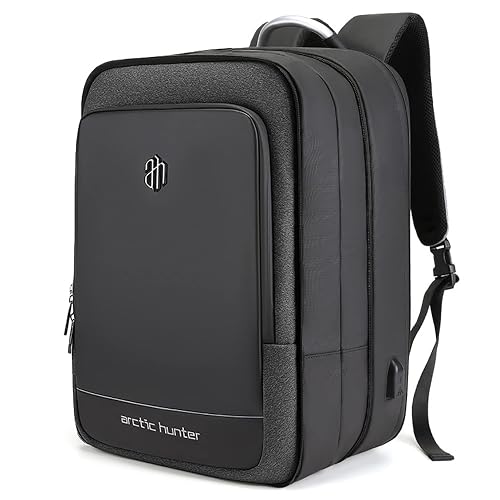 Arctic Hunter Travel Backpack 180° Opening Clothing Pocket 17-inch Laptop Compartment 41L Expandable Design 3 in 1 Convertable Bag Water-resistant Multiple Pockets USB Charging Port