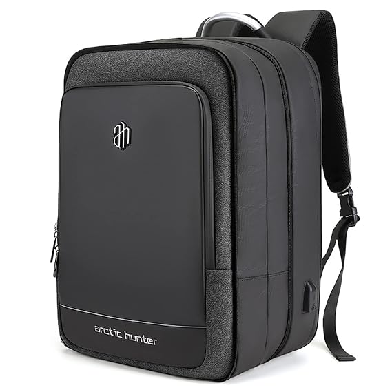 Arctic Hunter Backpack,Original 41L Expandable Laptop Bag Business Travel Backpack with 17 inch Laptop Pocket 3 in 1 Convertible Laptop Backpack Tech Bag with USB Charging Port Water-resistant Multiple Compartments Large Capacity Bag for Men Women Travel Business College