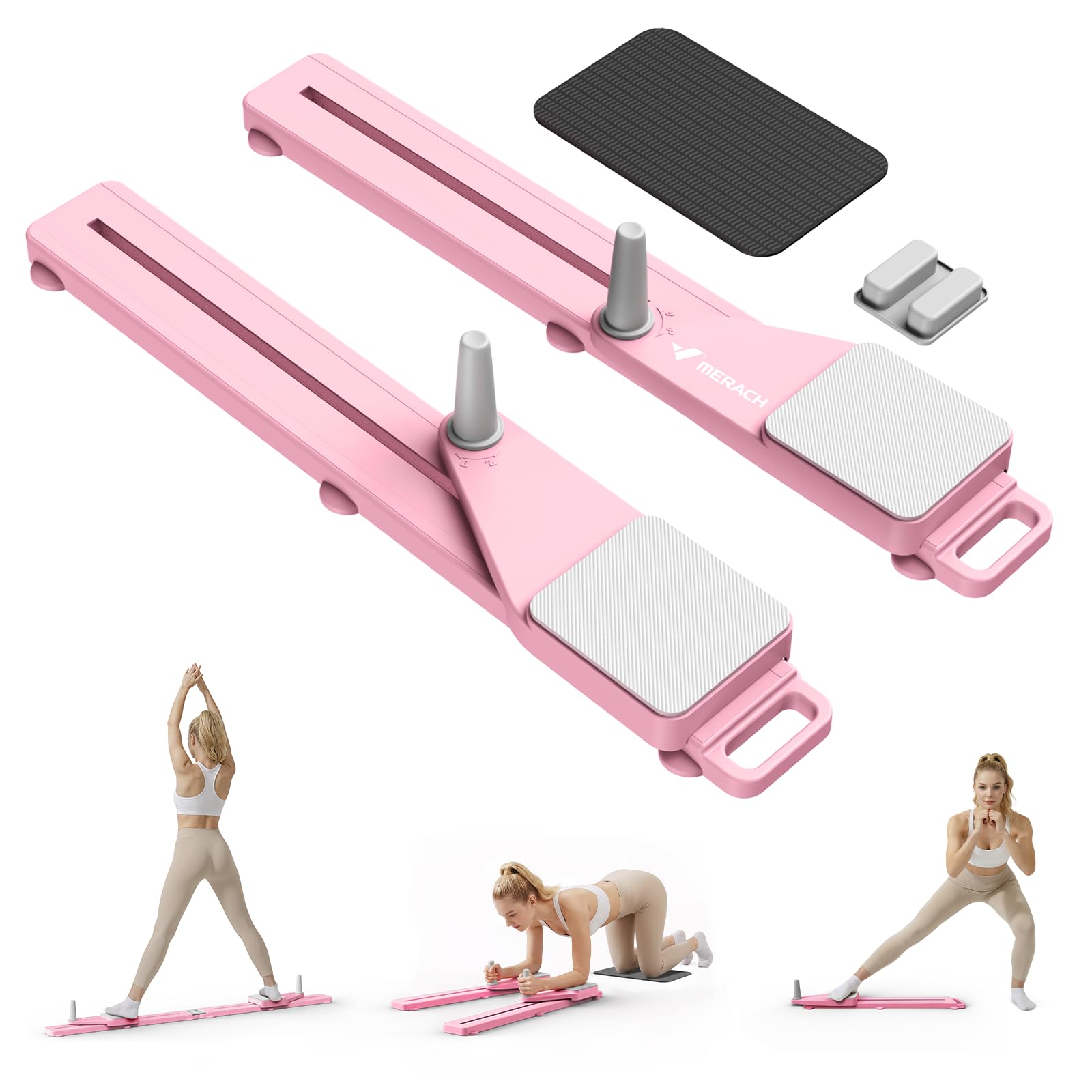 MERACH Pilates Board - Pilates Equipment Multi-Reformer Pilates Machine with 265lbs Foldable, Reformer Pilates for Core Abdominal Arms & Legs, Home Pilates Kit for Women Quite-image-20