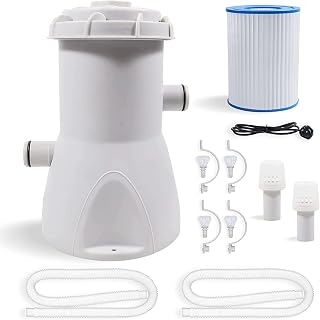 530 Gallons Pool Filter Pump Above Ground, Swimming Pool Filter Cartridge Pump, Easy Set and Frame Electric Water Pump Filter Tool for Pool Cleaning