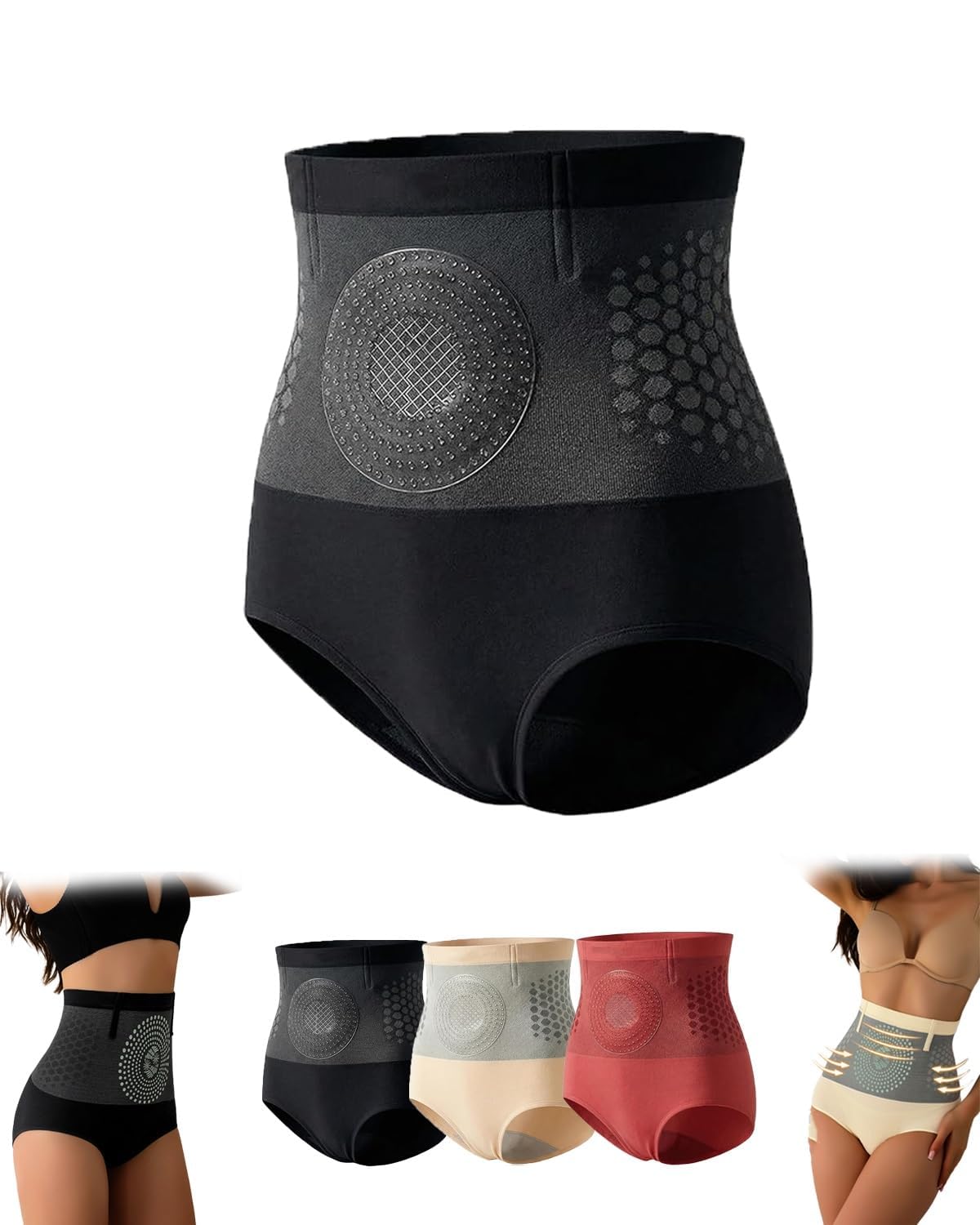 Pauraju Figurformende Unterwäsche Thermogene Fettverbrennungs-Formungsshorts, 4-in-1 Fettverbrennungsshorts, Figurformende Shorts Mit Hohem Bund Und Bauchkontrolle Für Damen Hosen Shapewear Hose