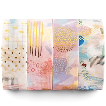 箔押し　パターン金テープ マスキングテープ Amazon.co.jp: Yubbaex マスキングテープ 金箔押し 可愛い