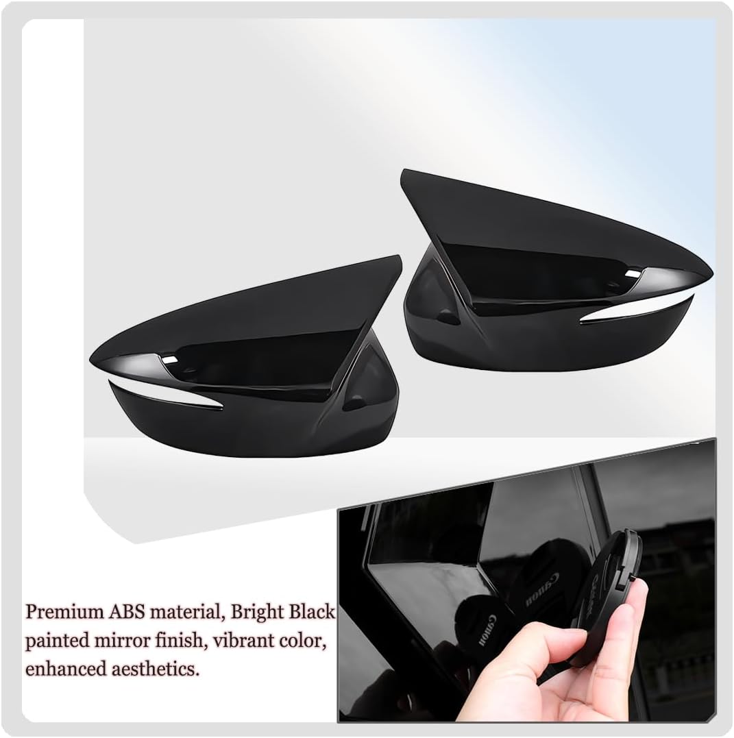 2PCS New Sports Rear Mirror Cover Caps for Mazda CX5 CX-5 2015 2016/CX3 CX-3 2016-2021 ABS Side Door Wing Mirror Cap Covers Exterior car Accessories -Bright Black.