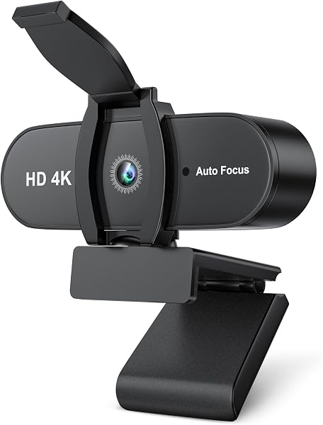 OFFCUP Webcam 4K, Full HD Caméra PC avec Couvercle de Privacité