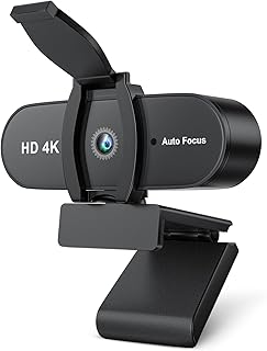 OFFCUP Webcam 4k, Camara Web PC con Microfono y Cubierta de Privacidad, 360°Ajustable Plug and Play USB HD Camara para PC Computadora Videoconferencias Gaming Conferencias