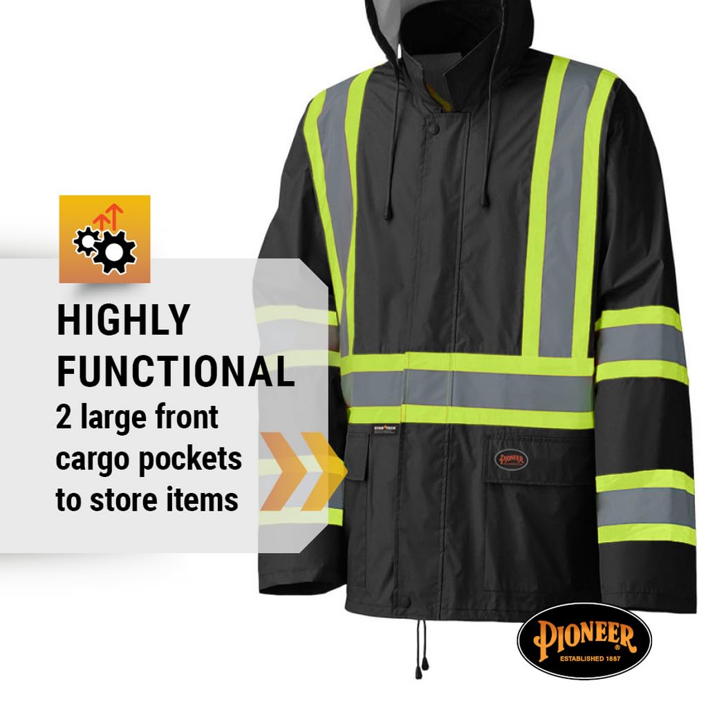 Pioneer Hi Vis Lightweight Waterproof Safety Rain Suit - Reflective Work Rain Gear for Men and Women - Image 5