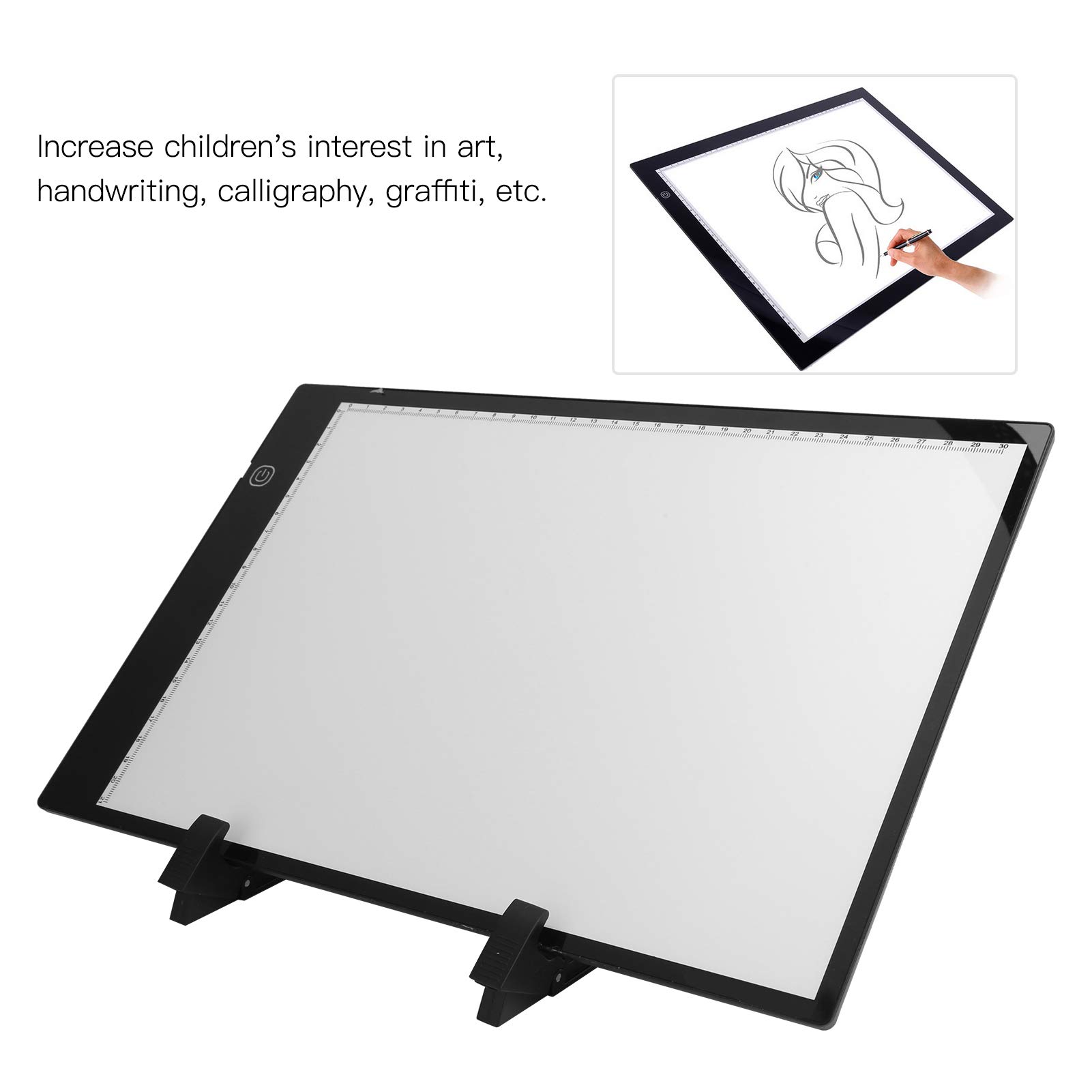 A4 LED Planche À Dessin Highlight Style Dimmable avec Support Clips Sac Crayons Ensemble pour Les Amateurs D'art