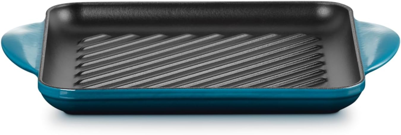 Le Creuset Enameled Cast Iron Square Grill, 9.5", Deep Teal - Image 2