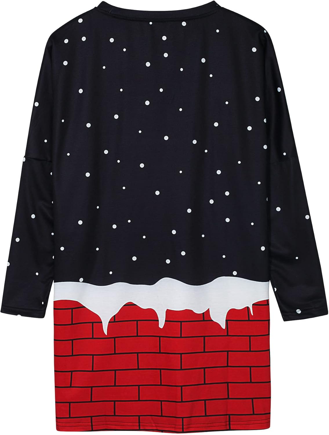 MOUSYA Women Dress Shirt Christmas Long Sleeve Tops Santa Printed Pullover Loose Plus Size T-Shirt Blouse with Pockets - Image 5