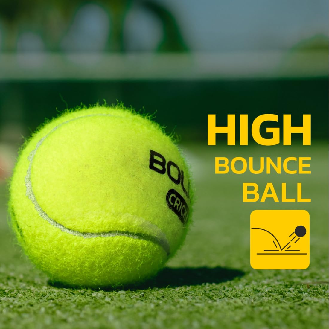 Boldfit Lightweight Rubber Tennis Balls for Court and Turf - Tournament and Cricket Ball 6 Pcs - Image 5 thumbnail