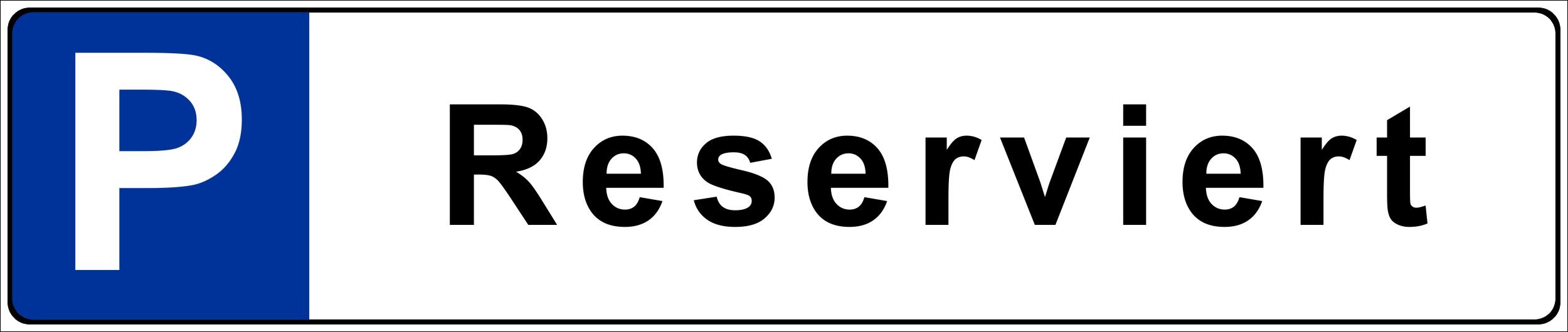 Parkplatzschild „Reserviert“ – 52x11 Cm, Aluverbundplatte 3 Mm, Mit Bohrlöchern, Wetterfest