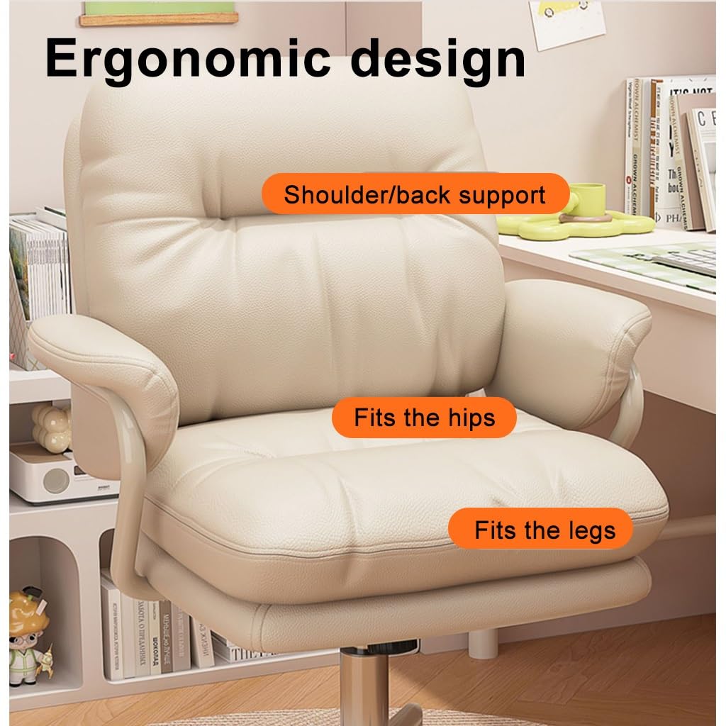 Silla de oficina giratoria ergonómica con reposabrazos, silla de escritorio de computadora de altura ajustable para mayor comodidad en el hogar u oficina