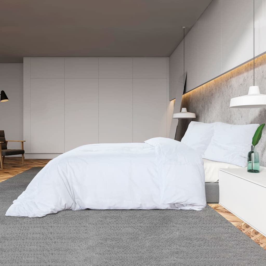 Set Copripiumino Bianco 135x200 cm in Microfibra Leggera,Biancheria,Lenzuola e Coperte,Copripiumini -136021