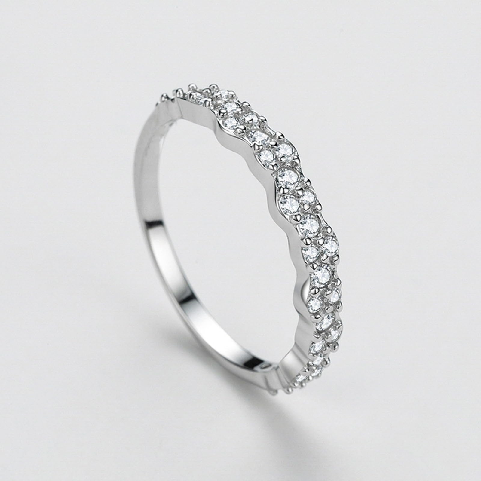 Pierścionek ślubny damski, złoty, zaręczynowy, prawdziwe złoto, elegancki pierścionek z moissanite, białe złoto, pierścionek damski