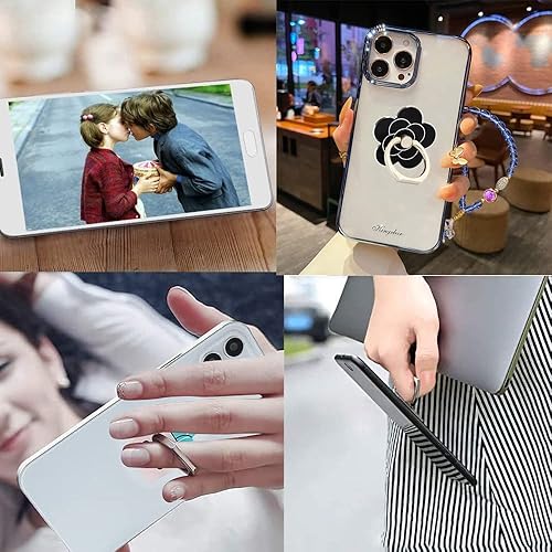 Miniatura 4 de Fwaytech - Soporte de anillo para teléfono celular, diseño de flor, rotación 360, soporte de metal para teléfonos inteligentes, paquete de 4 (flor 4)