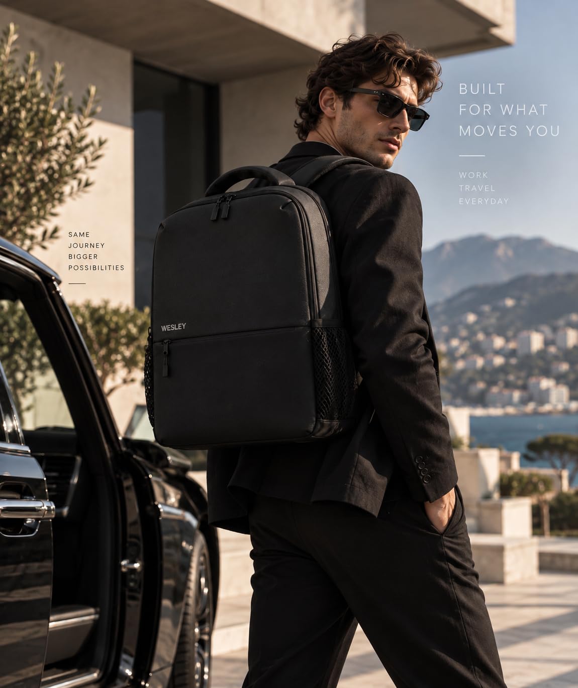 Wesley Milestone 2.0 Casual Waterproof Laptop Backpack/Office Bag/School Bag/College Bag/Business Bag/Travel Backpack (Dimensions:13x18 inches) (Compatible with 15.6" laptop) 30 L, Charcoal black — Amazon image 3