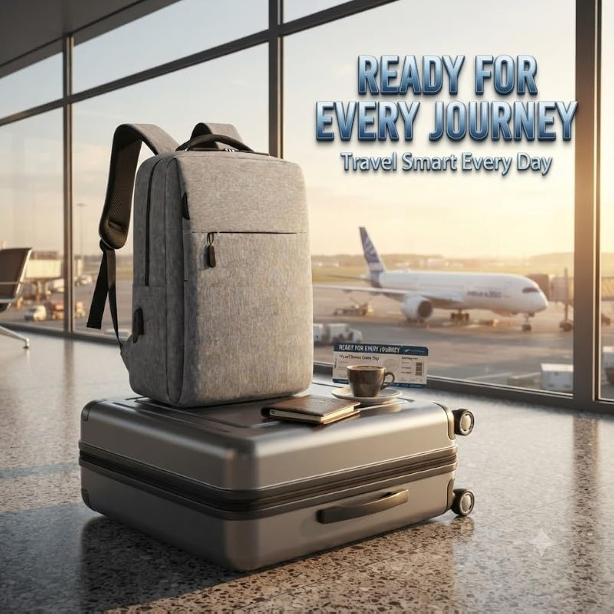 Water Resistant Laptop Backpack with USB Charging Port