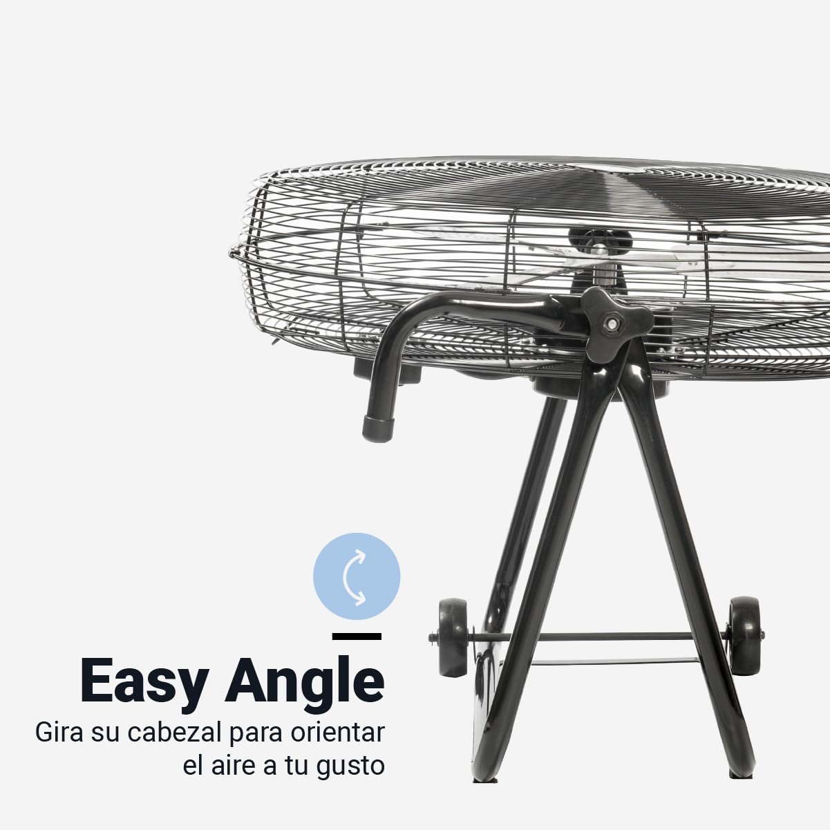 UNIVERSALBLUE Ventilador Industrial de Suelo | Begro | 61 cm de Diámetro | 3 Aspas de Aluminio | Potente 160W | Cabezal Ajustable | 3 Velocidades | Estilo Vintage - Industrial