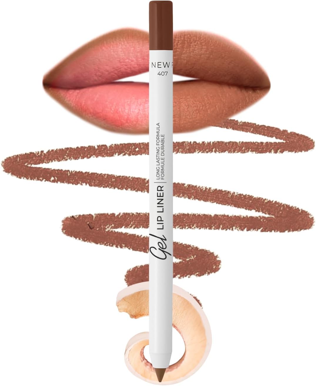 Lamel Gel Lip Liner Pencil - Ash Rose - 2-in-1 Waterproof Lip Liner - 8-Hour Wear, Creamy Texture, Sharpenable, High Pigment - Provides Smooth Finish or Full Coverage - N.407