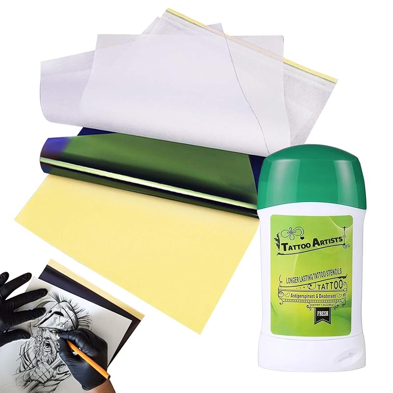 Kit de papel para transferência de tatuagem com gel para estêncil, 50 folhas A4