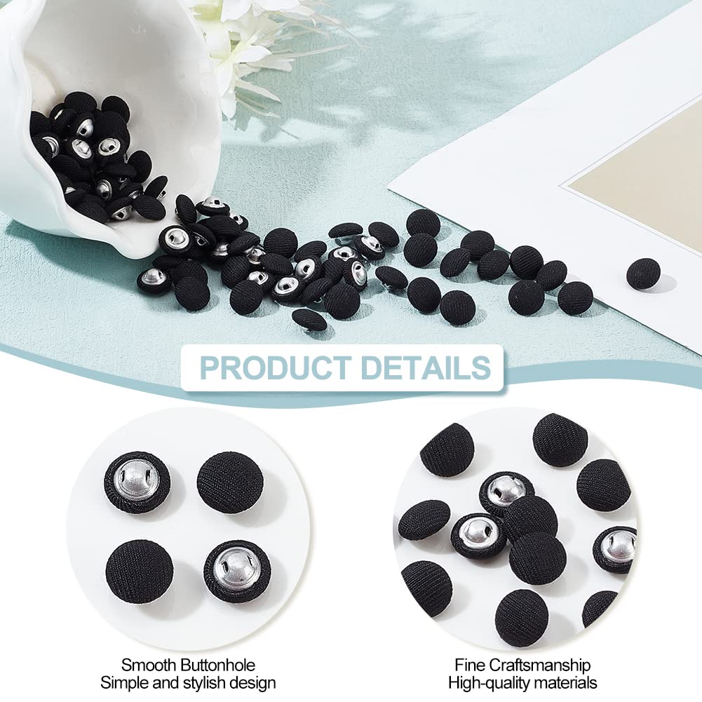 100 Boutons En Tissu Blanc 1cm - À Tige Métal - Pour Couture, DIY, Déco Vêtements