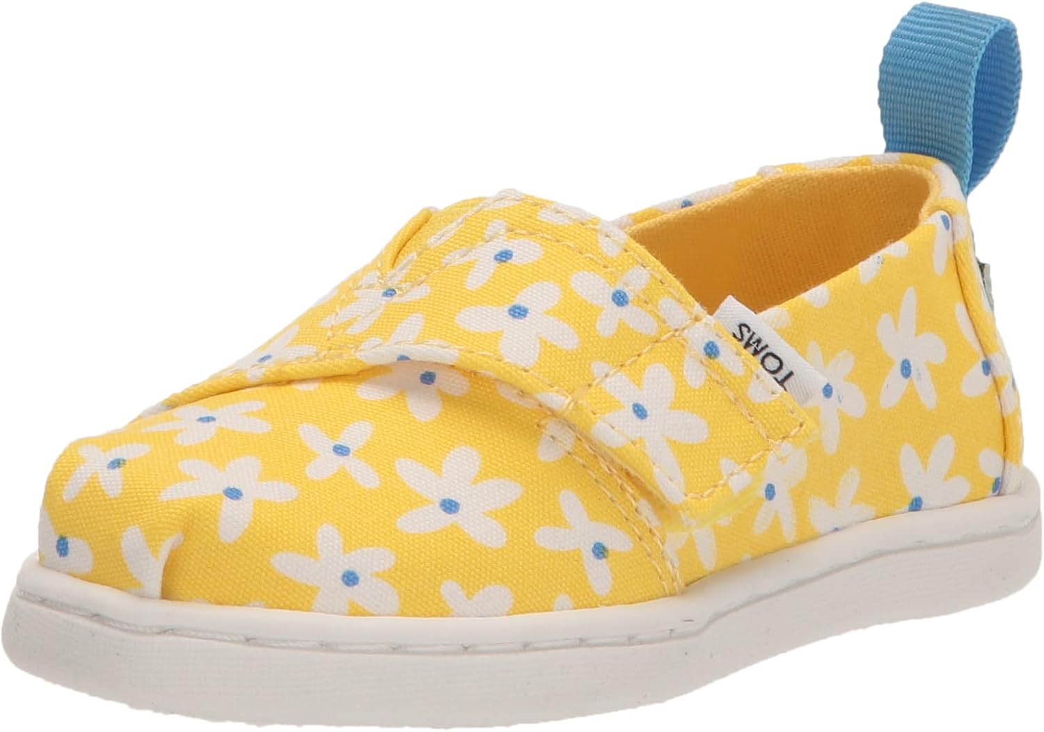 TOMS Youth Girl Alpargata Espadrille Loafer Flat, Sunny Yellow Sun Daisies, 5