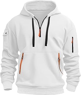 & Sudadera con capucha para hombre con capucha y manga larga para primavera y otoño, informal, diseño único al aire libre, monocolor, manga larga, sudadera de negocios para hombre