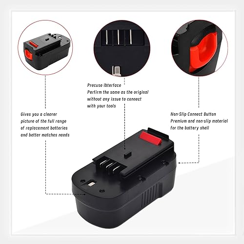 Miniatura 2 de Reemplazo de batería de 18 V para Black and Decker Batería de 18 voltios 1.5Ah NiCd Herramientas inalámbricas HPB18 HPB18-ope