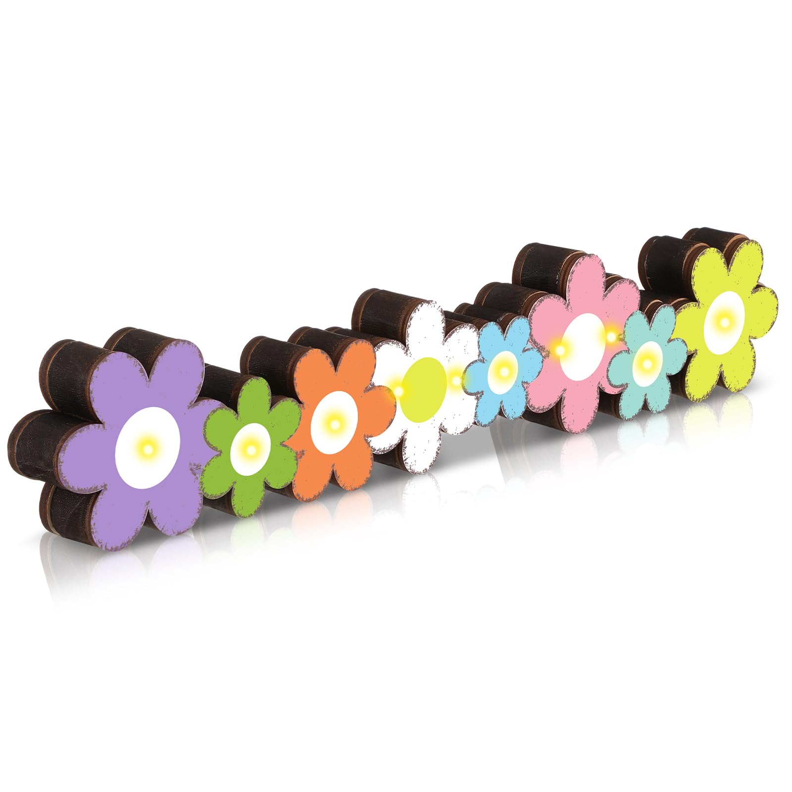 Centre de table floral en bois à LED pour illuminer votre décoration de ferme
