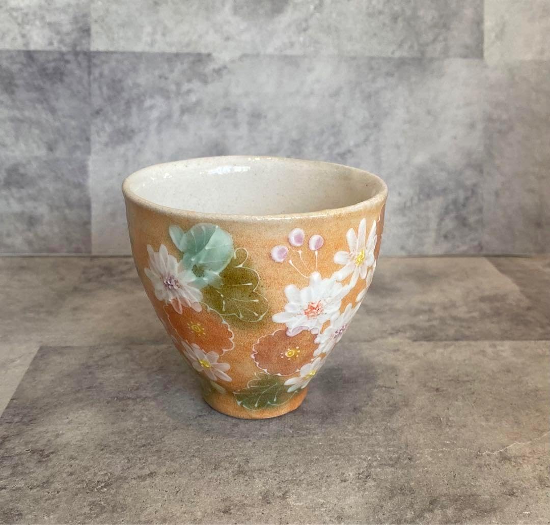 脇山さとみ 蓮絵皿 蓮湯呑み セット